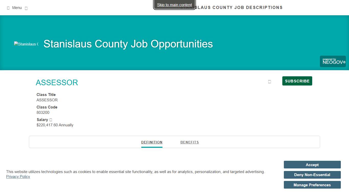 Stanislaus County Job Descriptions | Stanislaus County Job Opportunities