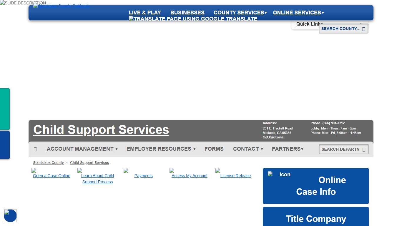 Department of Child Support Services - Stanislaus County